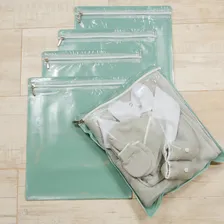 Kit 5 Pçs Saquinhos Organizadores Impermeáveis Com Zíper Cor Verde Foto mini 2