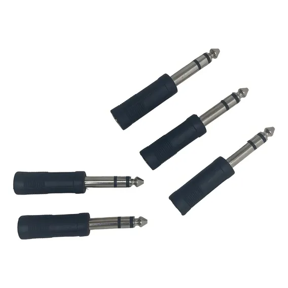 Kit 5 Peças Adaptador Plug P10 Stereo X Jack J10 Stereo Foto 1