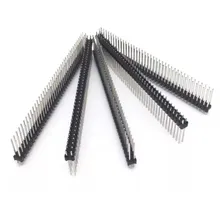 Kit 5 Peças Barra De Pinos Dupla Macho 2x40 Vias 2,54mm Cor Preto Foto mini 3