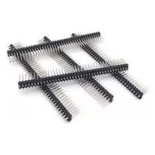 Kit 5 Peças Barra De Pinos Dupla Macho 2x40 Vias 2,54mm Cor Preto Foto mini 4