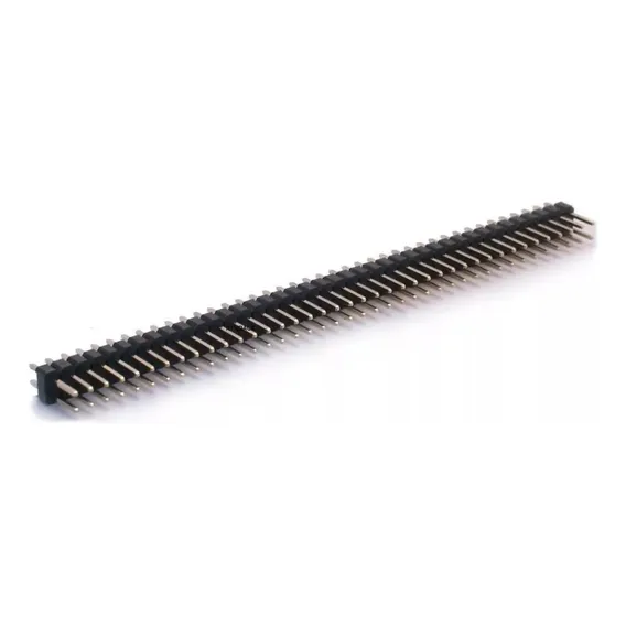 Kit 5 Peças Barra De Pinos Dupla Macho 2x40 Vias 2,54mm Cor Preto Foto 1