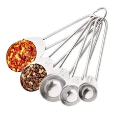 Kit 5 Peças Colher Medidora Medidas Em Aço Inox Casa Cozinha Foto  mini 1