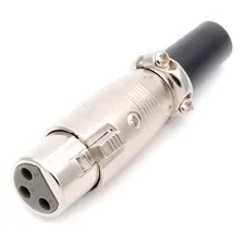 Kit 5 Peças Conector Xlr Cannon Fêmea C/ Prensa Cabo Prof Foto  mini 1