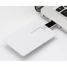 Kit 5 Pen Drive Cartão Liso ( Pen Card ) 8gb, Personalizável Cor Branco Foto mini 3