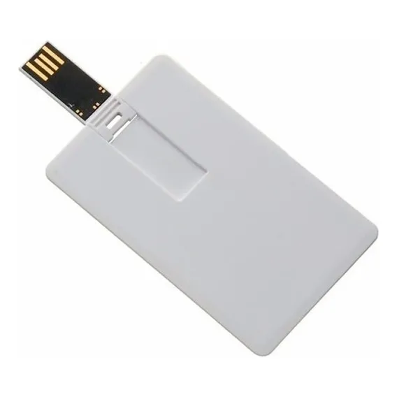 Kit 5 Pen Drive Cartão Liso ( Pen Card ) 8gb, Personalizável Cor Branco Foto 1