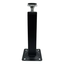 Kit 5 Pés Para Móveis 15cm De Aço Preto Quadrado Regulável Foto mini  3