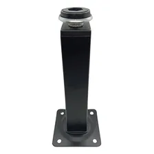 Kit 5 Pés Para Móveis 15cm De Aço Preto Quadrado Regulável Foto mini  2