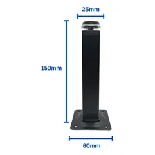Kit 5 Pés Para Móveis 15cm De Aço Preto Quadrado Regulável Foto mini 4