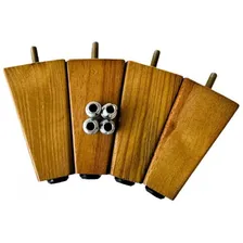 Kit 5 Pés Trapézio 10cm Madeira Pinus Sofá Puff Rack Estante Foto mini 2