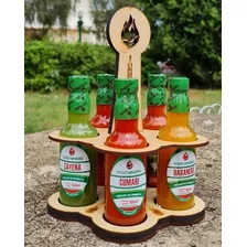 Kit 5 Pimenta Molho 60ml Na Caixinha De Madeira Fogo Mineiro Foto mini  2