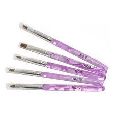 Kit 5 Pincéis Pincel Gel Manicure Para Unha Acrigel E Tips Foto mini 1