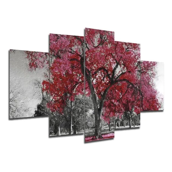 Kit 5 Placa Quadro Decorativo Árvore Cor 3d Foto 1