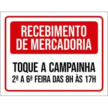 Kit 5 Placas Recebimento Mercadoria Toque Campainha Foto mini 1