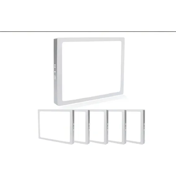 Kit 5 Plafon Led Quadrado 18w Painel Sobrepor Branco Frio bivolt Foto 1