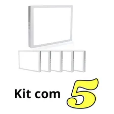Kit 5 Plafon Led Quadrado 18w Painel Sobrepor Branco Frio bivolt Foto mini 4