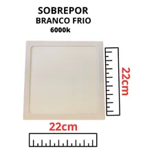 Kit 5 Plafon Led Quadrado 18w Painel Sobrepor Branco Frio bivolt Foto mini  3