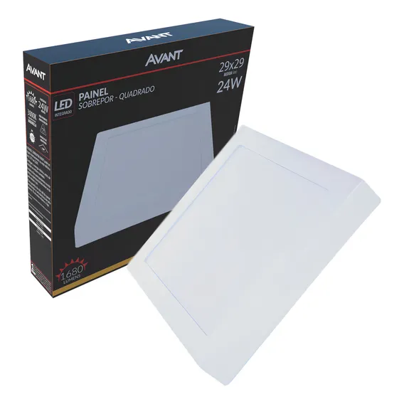 Kit 5 Plafon Led Quadrado Painel Sobrepor Luminaria 25w Cor Branco-quente Foto 1