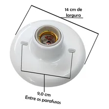 Kit 5 Plafon Luminária Redondo Bocal Porcelana 100w Plafonie Cor Branco 110V/220V Foto mini  2