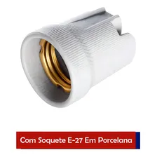 Kit 5 Plafon Luminária Redondo Bocal Porcelana 100w Plafonie Cor Branco 110V/220V Foto mini 4