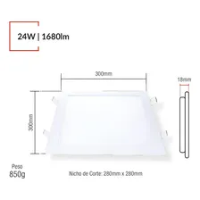 Kit 5 Plafon Painel Led Avant Quadrado Embutir 24w Neutro Foto mini  3