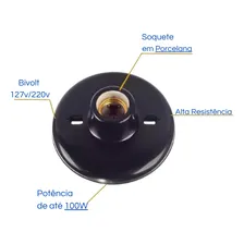 Kit 5 Plafonier Plafon Soquete Porcelana E27 Até 100w Lumina Foto mini 4