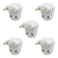 Kit 5 Plugue Macho 2p 20a 250v Branco Lateral C/ Prensa Cabo Foto mini 1
