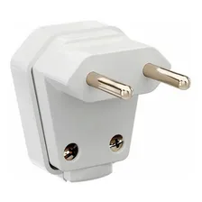 Kit 5 Plugue Macho 2p 20a 250v Branco Lateral C/ Prensa Cabo Foto mini 2