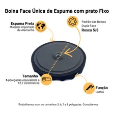 Kit 5 Polegadas Boina Espuma Com Prato + Adaptador Politriz Foto mini 2