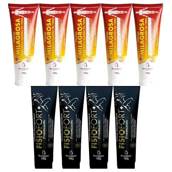 Kit 5 Pomada Milagrosa 150g 4 Pomada Fisiofort Premium 150g Foto 1