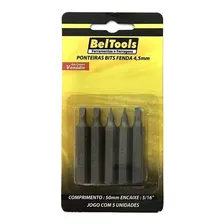 Kit 5 Ponta Bit Fenda Cv 38mm X 5/16 X 10mm Beltools Foto mini 1