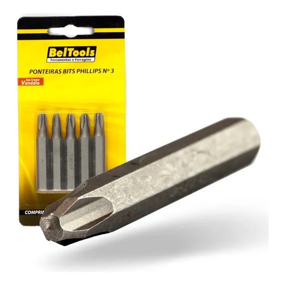 Kit 5 Ponta Bit Phillips Cv 50mm X 5/16 X N4 Beltools Foto 1