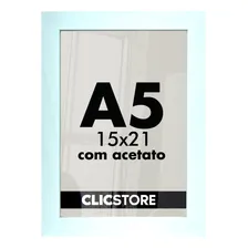 Kit 5 Porta Retrato 15x21 A5 Acetato Fotos Moldura Aparador Cor Branco Foto mini  3