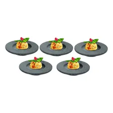 Kit 5 Pratos Risoto Massa Chapéu Invertido Pedra Sabão 22cm Foto mini 3