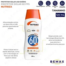Kit 5 Protetor Solar Fps 60 Toque Seco Uva/uvb Nutriex 120g Foto mini  2