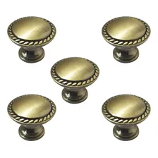 Kit 5 Puxador Para M贸veis Lili Antique Ouro Velho Bot茫o 29mm Foto mini 1