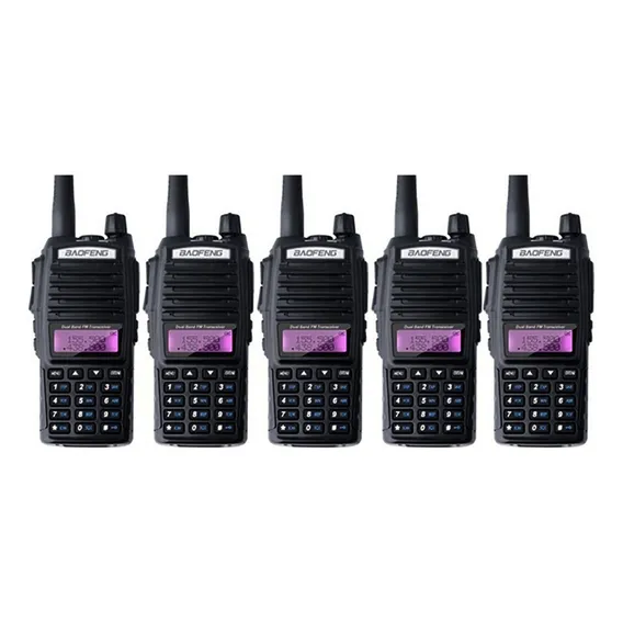 Kit 5 Rádio Ht Comunicador Baofeng Dual Band Uv82 Rádio Fm Foto 1