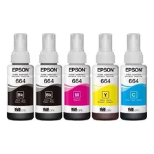 Kit 5 Refil Para Epson T664 L375 L395 L396 L355 L365 Tinta Colors Foto mini 1