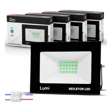 Kit 5 Refletor Led Holofote Smd Pro 50w Ip67 Verde Foto  mini 1