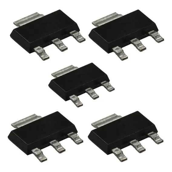 Kit 5 Regulador De Tensão 1117 Ams117 Smd Adj Sot-223 Foto 1
