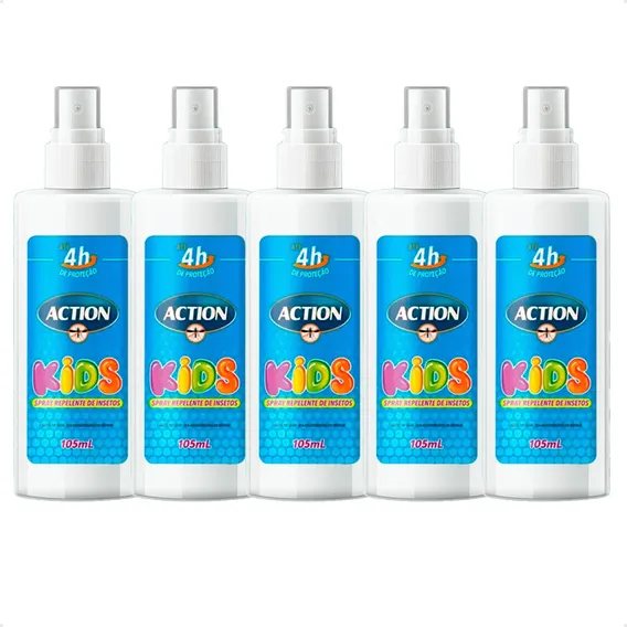 Kit 5 Repelente Kids Pulverizador Insetos Mosquitos 105ml Foto 1