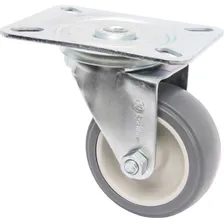 Kit 5 Rodizio Girat. Roda 3pol. Pvc Placa Base 60kg Por Roda Foto  mini 1