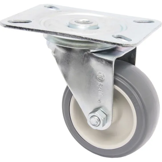 Kit 5 Rodizio Girat. Roda 3pol. Pvc Placa Base 60kg Por Roda Foto 1