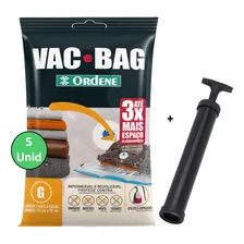 Kit 5 Saco A Vacuo Grande 55x90cm Vac Bag Mala+ Bomba Ordene Foto mini 1