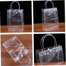 Kit 5 Sacolas Bolsa Sacolão Pvc Cristal Transparente Praia Foto mini  2