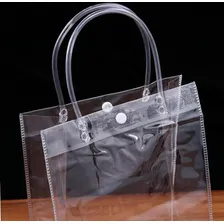 Kit 5 Sacolas Bolsa Sacolão Pvc Cristal Transparente Praia Foto mini  3