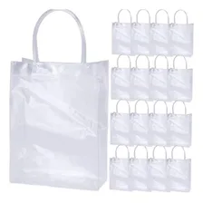 Kit 5 Sacolas Bolsa Sacolão Pvc Cristal Transparente Praia Foto  mini 1