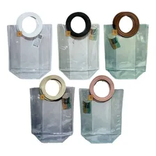 Kit 5 Sacolas Transparente Com Alça Bolsa Presente Lembrança Foto mini 1