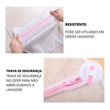Kit 5 Sacos De Lavar Roupa Íntima Delicada Máquina Com Zíper Foto mini 3