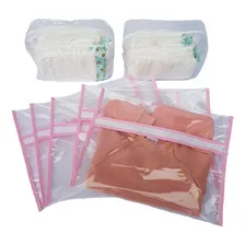Kit 5 Saquinho Maternidade Rosa 2 Organizador Troca Fraldas Foto mini 1