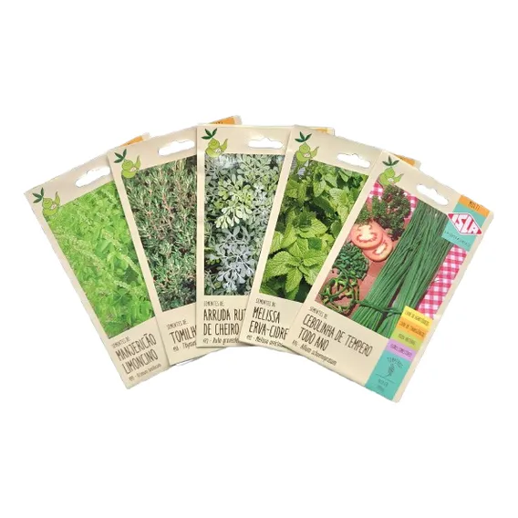 Kit 5 Sementes Minha Horta Temperos Ervas Aromáticas Jardim Foto 1